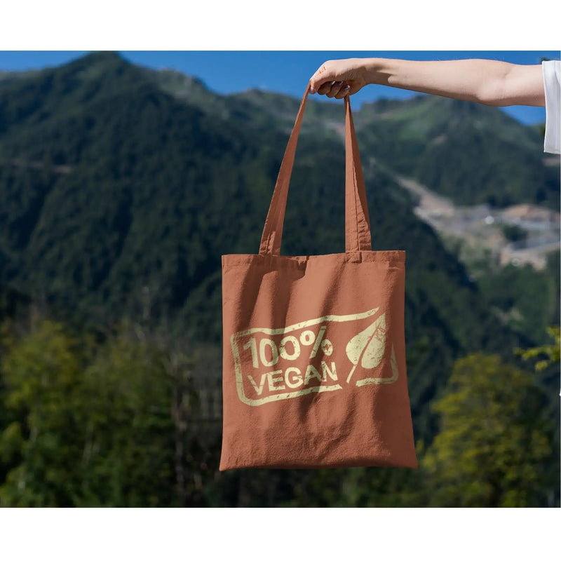 100% Vegan Logo Organic Cotton Tote Bag - Vegan As Folk