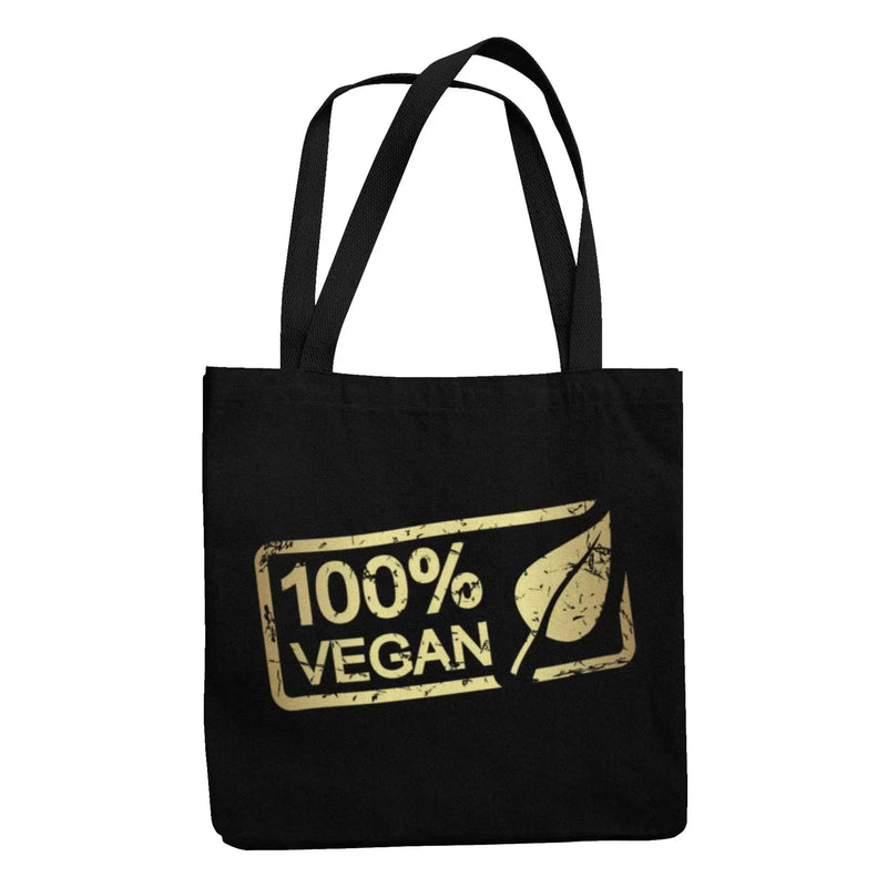 100% Vegan Logo Organic Cotton Tote Bag - Vegan As Folk