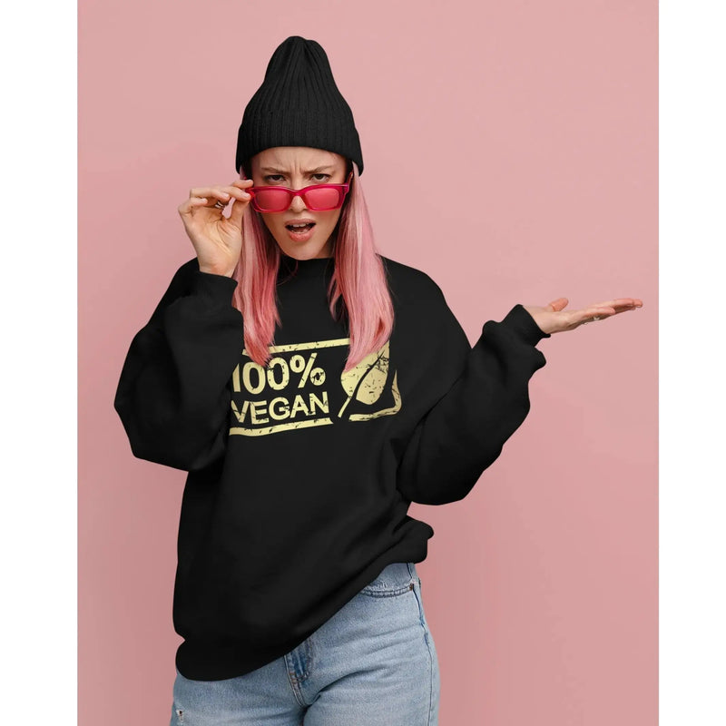 100% Vegan Logo (Unisex) Sweatshirt - Vegan As Folk