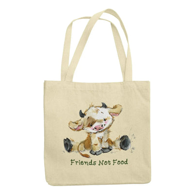 Cow Friends Not Food Organic Cotton Tote Bag - Vegan As Folk