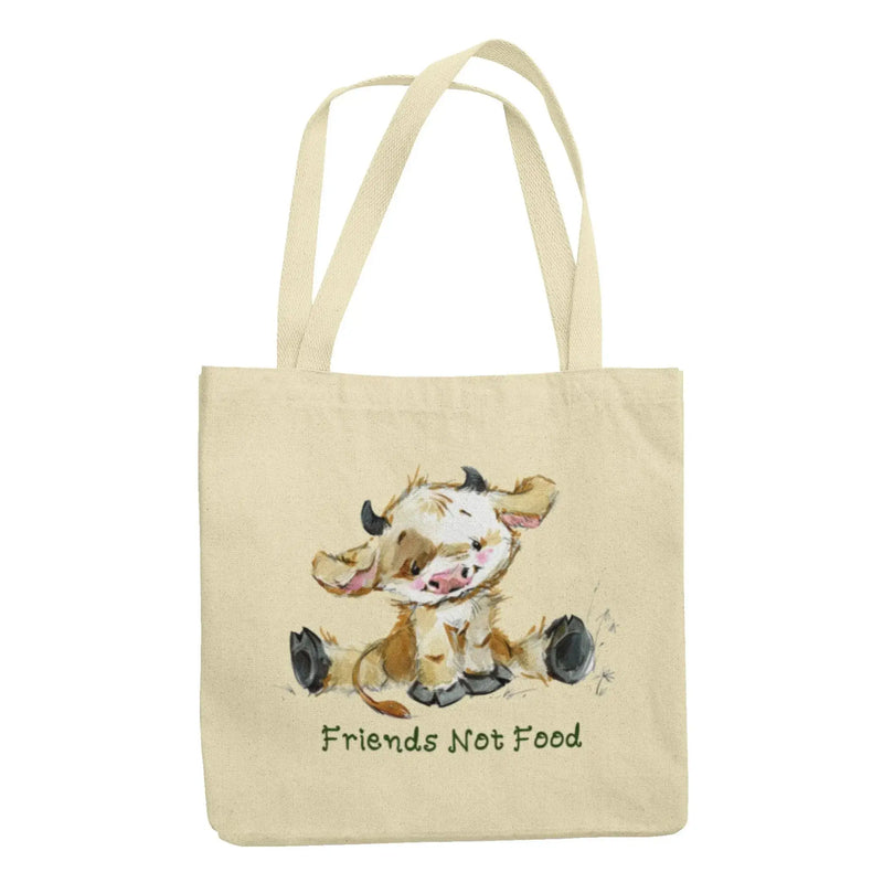 Cow Friends Not Food Organic Cotton Tote Bag - Vegan As Folk