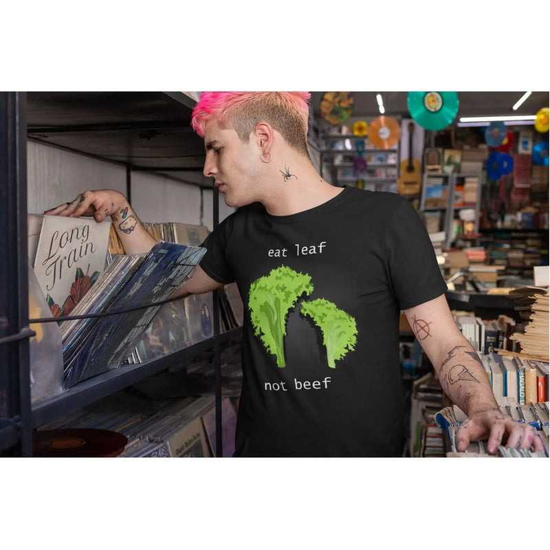 Eat Leaf Not Beef Organic Cotton (Unisex) T-Shirt - Vegan As Folk