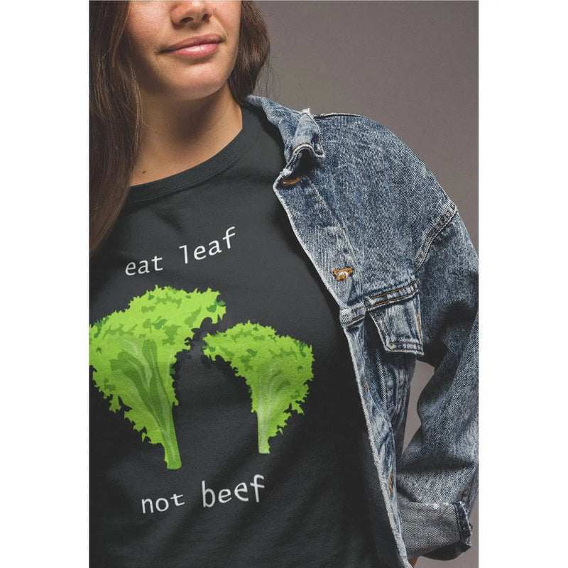 Eat Leaf Not Beef Organic Cotton (Unisex) T-Shirt - Vegan As Folk