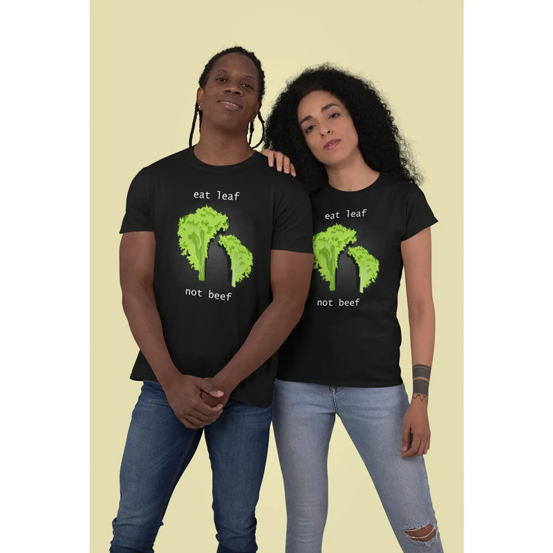 Eat Leaf Not Beef Organic Cotton (Unisex) T-Shirt - Vegan As Folk