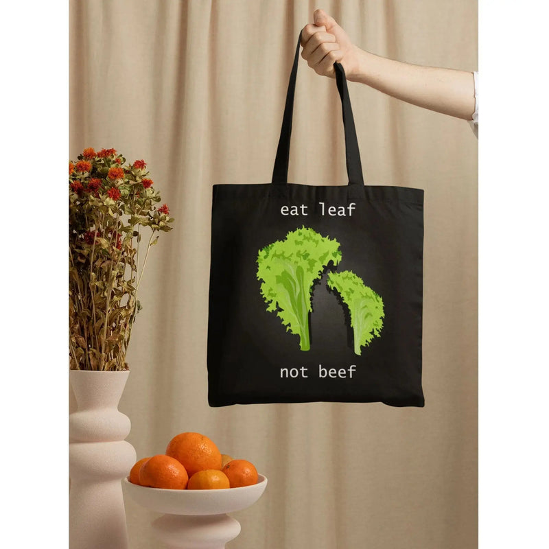 Eat Leaf Not Beef Organic Cotton Vegan Tote Bag - Vegan As Folk