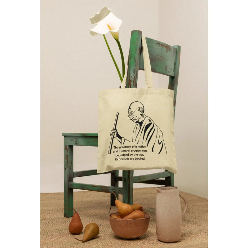 Gandhi Quote Organic Cotton Tote Bag - Vegan As Folk