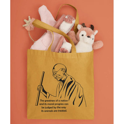 Gandhi Quote Organic Cotton Tote Bag - Vegan As Folk