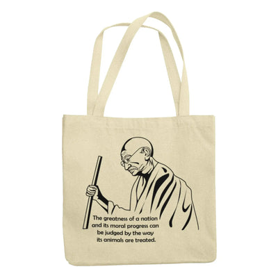 Gandhi Quote Organic Cotton Tote Bag - Vegan As Folk