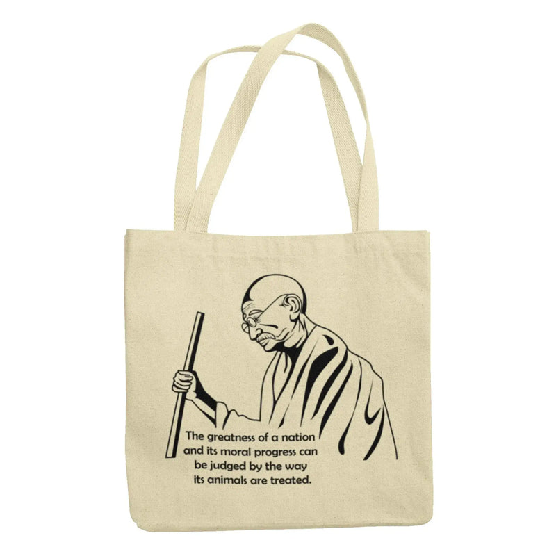Gandhi Quote Organic Cotton Tote Bag - Vegan As Folk