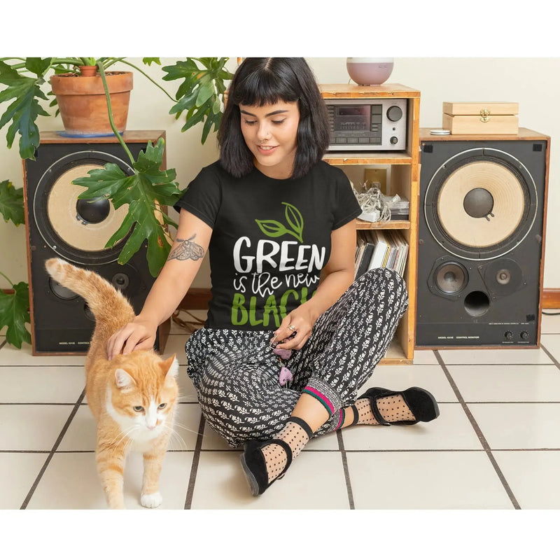 Green is the New Black Organic Cotton (Unisex) Vegan T-Shirt - Vegan As Folk