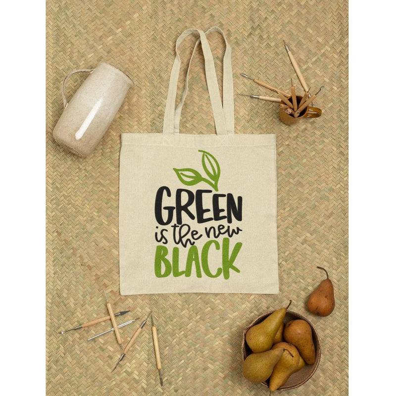 Green is the New Black Organic Cotton Vegan Tote Bag - Vegan As Folk