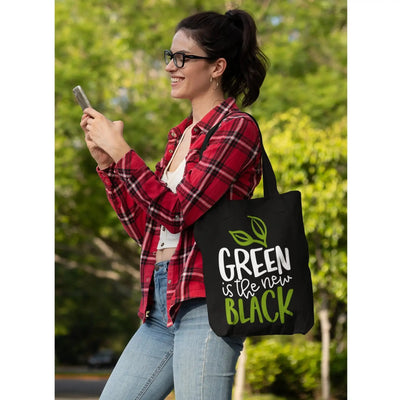 Green is the New Black Organic Cotton Vegan Tote Bag - Vegan As Folk