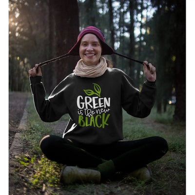 Green is the New Black (Unisex) Vegan Sweatshirt - Vegan As Folk