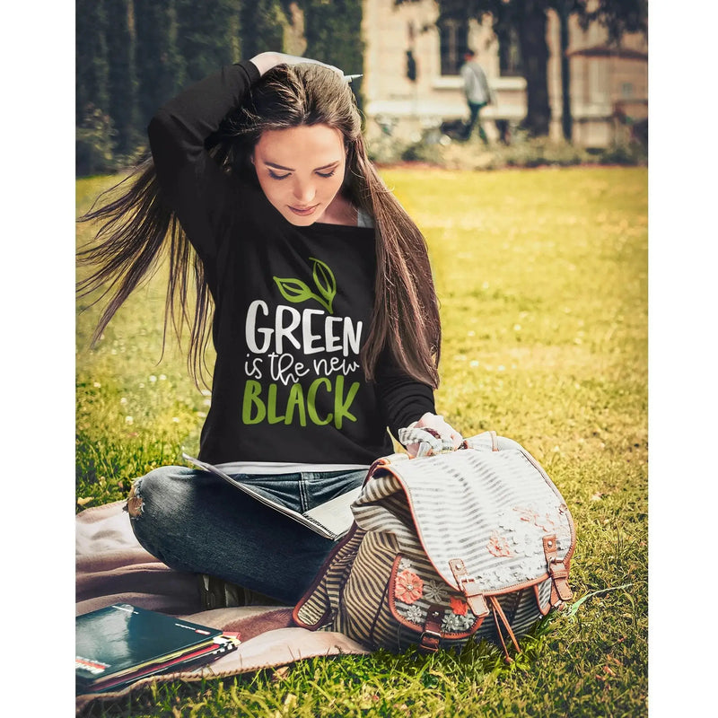 Green is the New Black (Unisex) Vegan Sweatshirt - Vegan As Folk