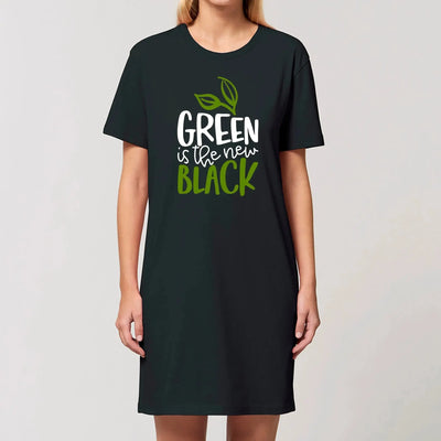 Green is the New Black Women's Organic Cotton Vegan T-Shirt Dress - Vegan As Folk