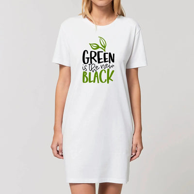 Green is the New Black Women's Organic Cotton Vegan T-Shirt Dress - Vegan As Folk