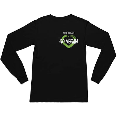 Have a Heart Go Vegan Organic Cotton (Unisex) Vegan Long Sleeve T-Shirt - Vegan As Folk