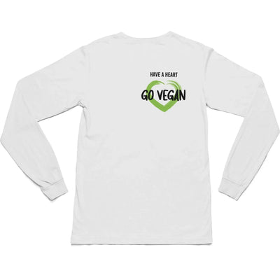 Have a Heart Go Vegan Organic Cotton (Unisex) Vegan Long Sleeve T-Shirt - Vegan As Folk