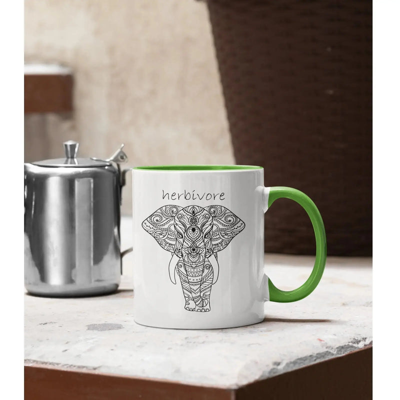 Herbivore elephant Ceramic Mug - Vegan As Folk