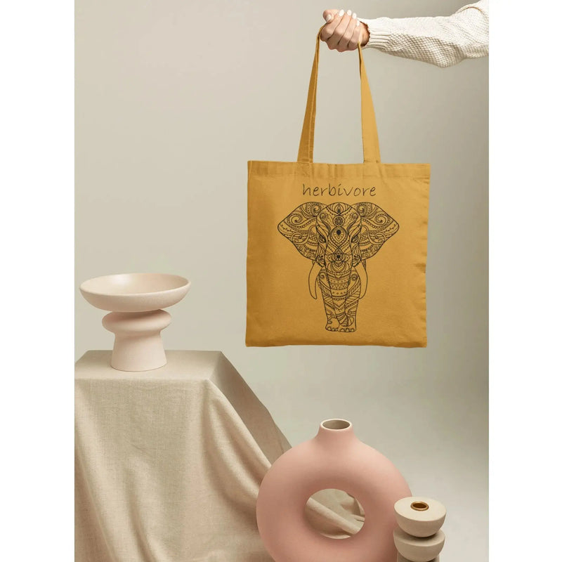 Herbivore Elephant Organic Cotton Vegan Tote Bag - Vegan As Folk