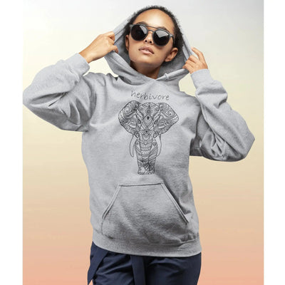 Herbivore Elephant (Unisex) Vegan Hoodie - Vegan As Folk