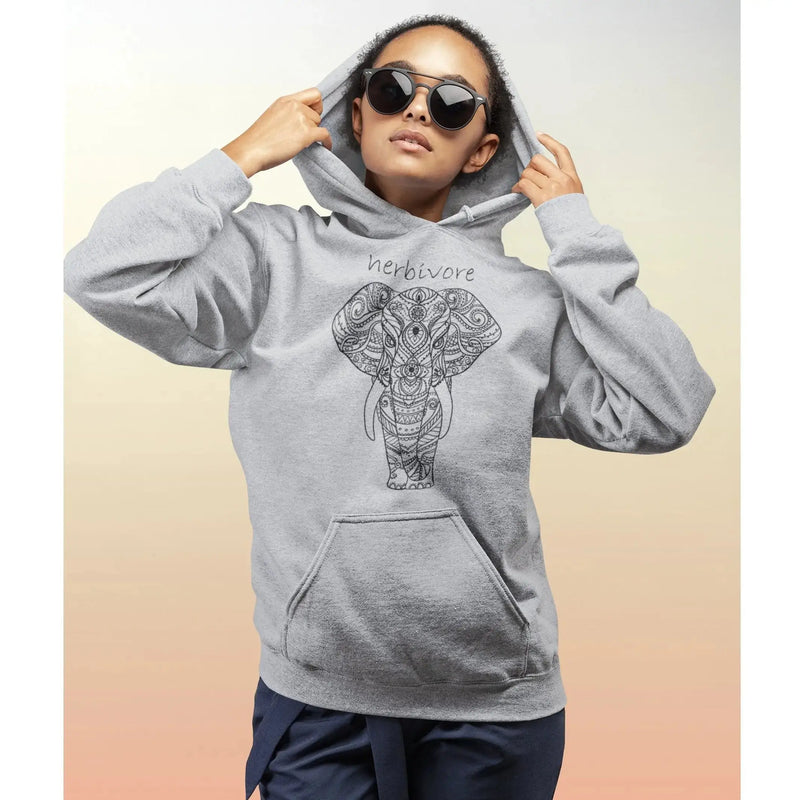 Herbivore Elephant (Unisex) Vegan Hoodie - Vegan As Folk