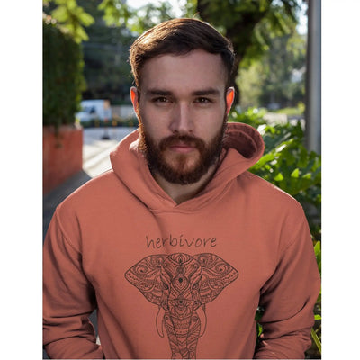 Herbivore Elephant (Unisex) Vegan Hoodie - Vegan As Folk