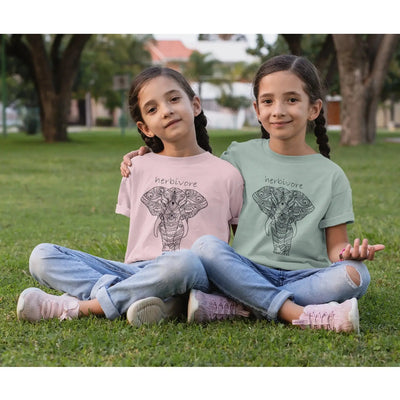 Herbivore Elephant (Unisex) Vegan Kid's T-Shirt - Vegan As Folk