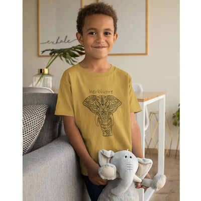 Herbivore Elephant (Unisex) Vegan Kid's T-Shirt - Vegan As Folk