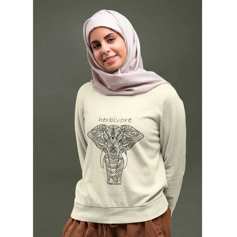 Herbivore Elephant (Unisex) Vegan Sweatshirt - Vegan As Folk