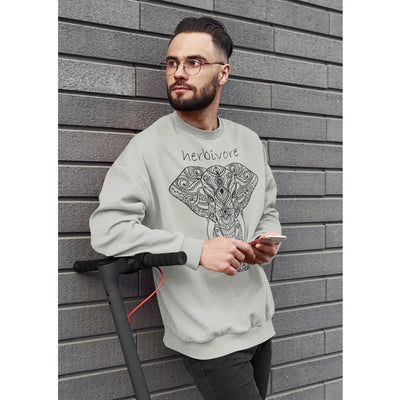 Herbivore Elephant (Unisex) Vegan Sweatshirt - Vegan As Folk
