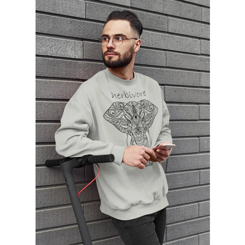 Herbivore Elephant (Unisex) Vegan Sweatshirt - Vegan As Folk