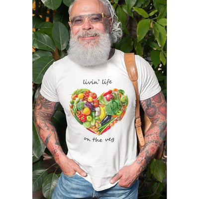 Livin' Life on the Veg Organic Cotton (Unisex) T-Shirt - Vegan As Folk