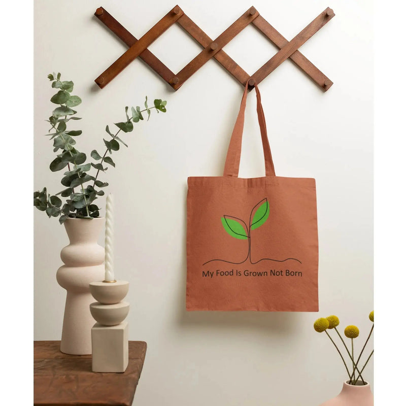 My Food is Grown Not Born Organic Cotton Tote Bag - Vegan As Folk