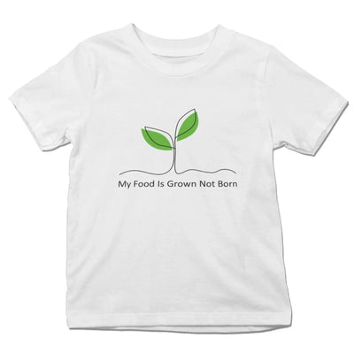 My Food is Grown Not Born (Unisex) Kid's Vegan T-Shirt - Vegan As Folk