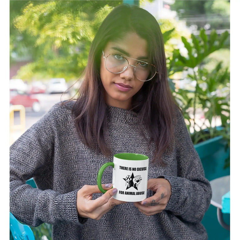 No Excuse for Animal Abuse Ceramic Vegan Mug - Vegan As Folk