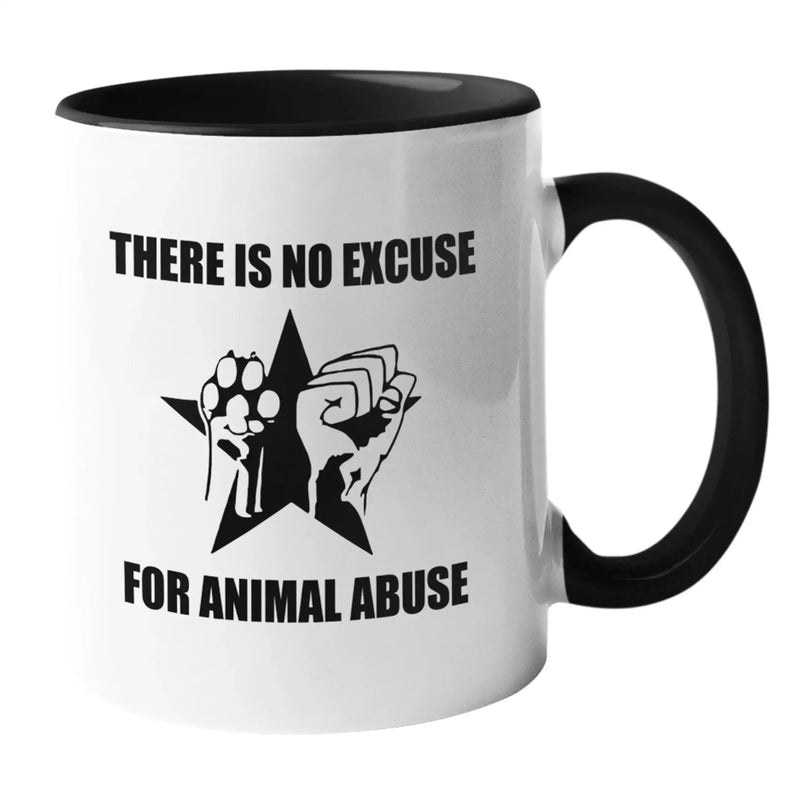 No Excuse for Animal Abuse Ceramic Vegan Mug - Vegan As Folk