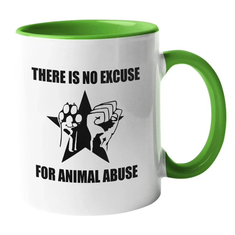 No Excuse for Animal Abuse Ceramic Vegan Mug - Vegan As Folk