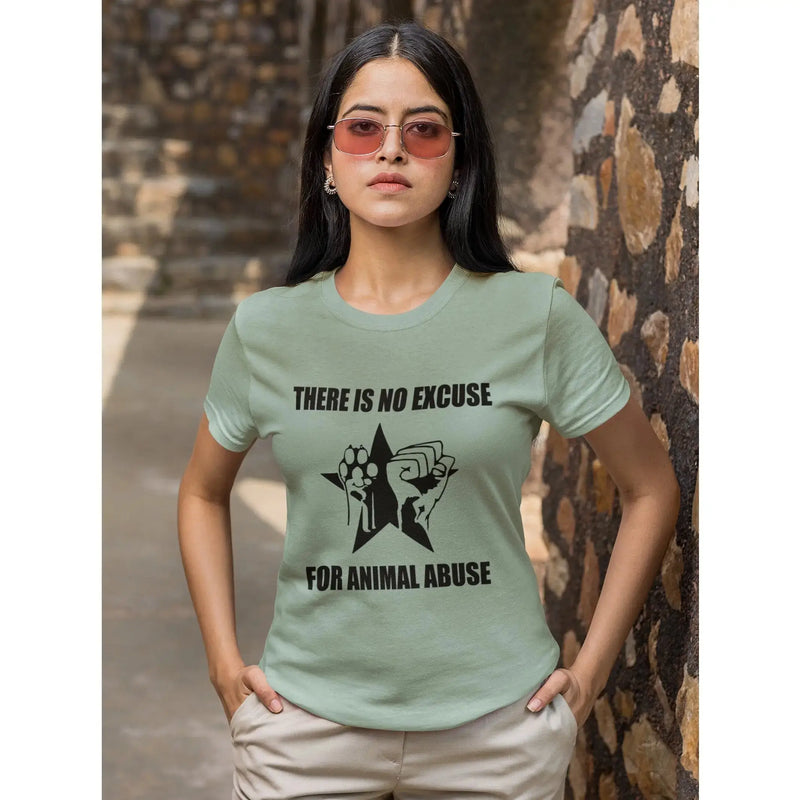 No Excuse for Animal Abuse Organic Cotton (Unisex) Vegan T-Shirt - Vegan As Folk