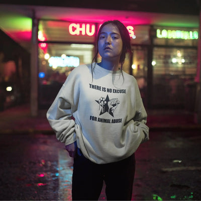 No Excuse For Animal Abuse (Unisex) Vegan Sweatshirt - Vegan As Folk
