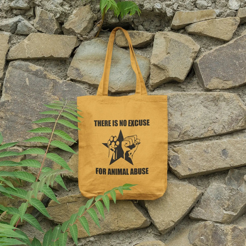 No Excuse For Anumal Abuse Organic Cotton Tote Bag - Vegan As Folk