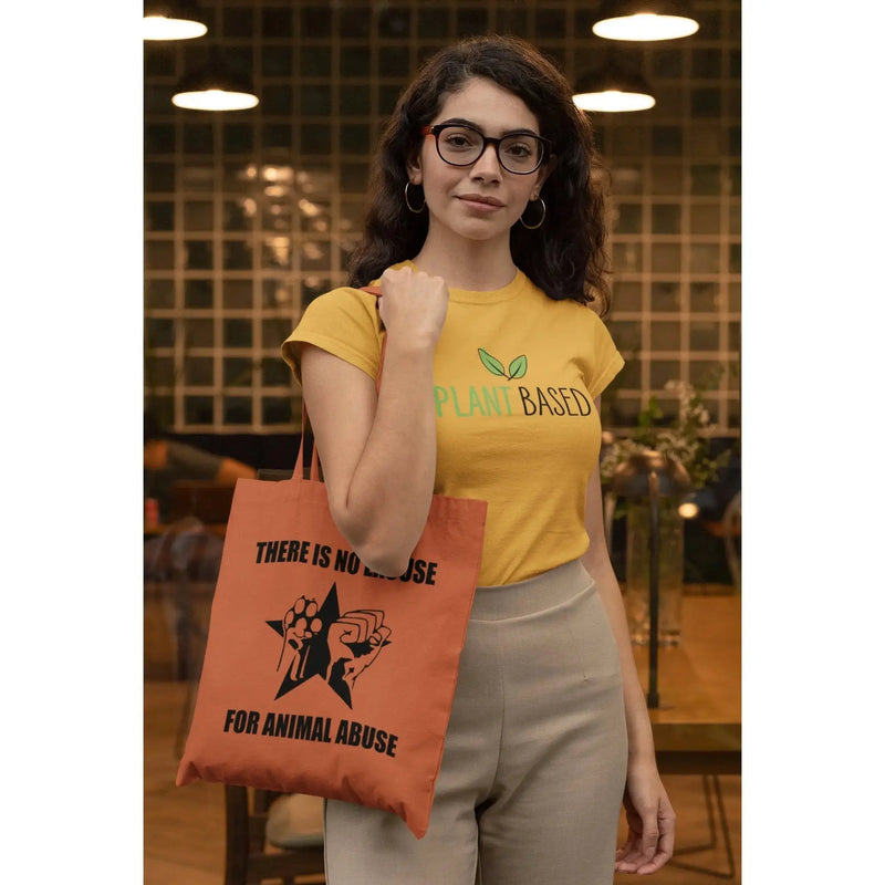 No Excuse For Anumal Abuse Organic Cotton Tote Bag - Vegan As Folk