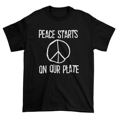 Peace Starts on Our Plate Organic Cotton Vegan (Unisex) T-Shirt - Vegan As Folk