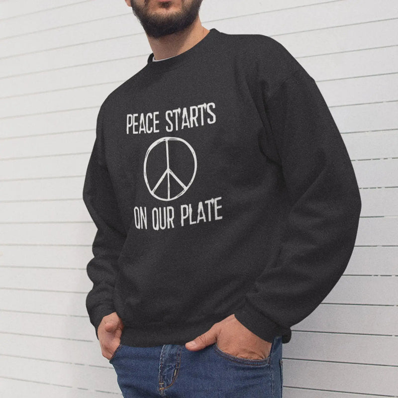 Peace Starts on Our Plate (Unisex) Sweatshirt - Vegan As Folk