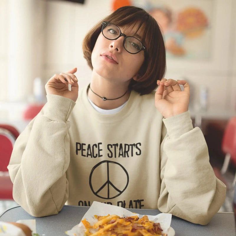 Peace Starts on Our Plate (Unisex) Sweatshirt - Vegan As Folk
