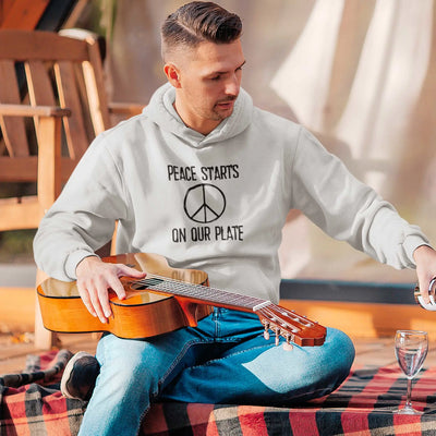 Peace Starts on Our Plate (Unisex) Vegan Hoodie - Vegan As Folk