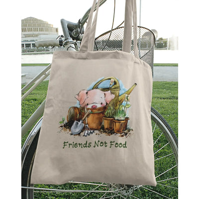 Pig Friends Not Food Organic Cotton Tote Bag - Vegan As Folk