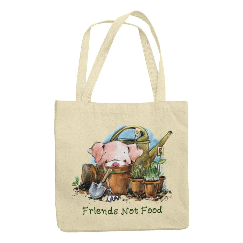 Pig Friends Not Food Organic Cotton Tote Bag - Vegan As Folk
