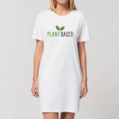 Plant Based Women's Organic Cotton Vegan T-Shirt Dress - Vegan As Folk