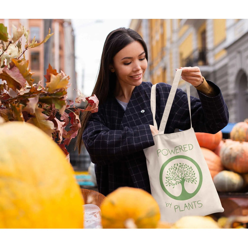 Powered by Plants Organic Cotton Vegan Tote Bag - Vegan As Folk
